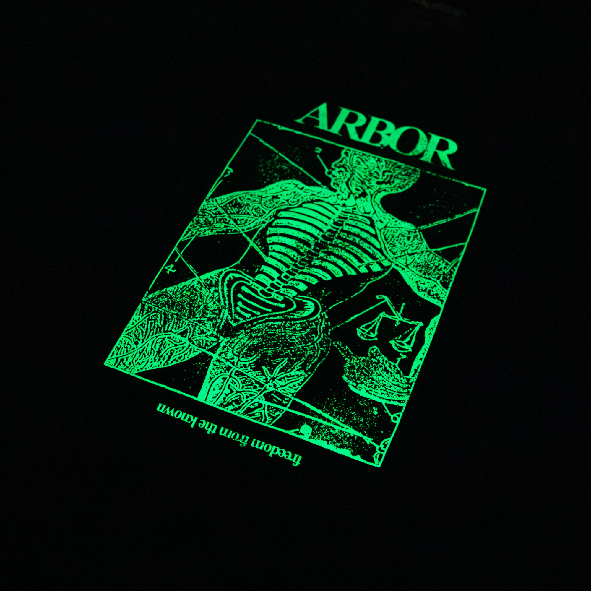 2026 Arbor Mens Anatomy Front Print T-shirt ABA-TEE-0246 - Charcoal